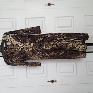 Black/Brown animal print 3/4 sleeve